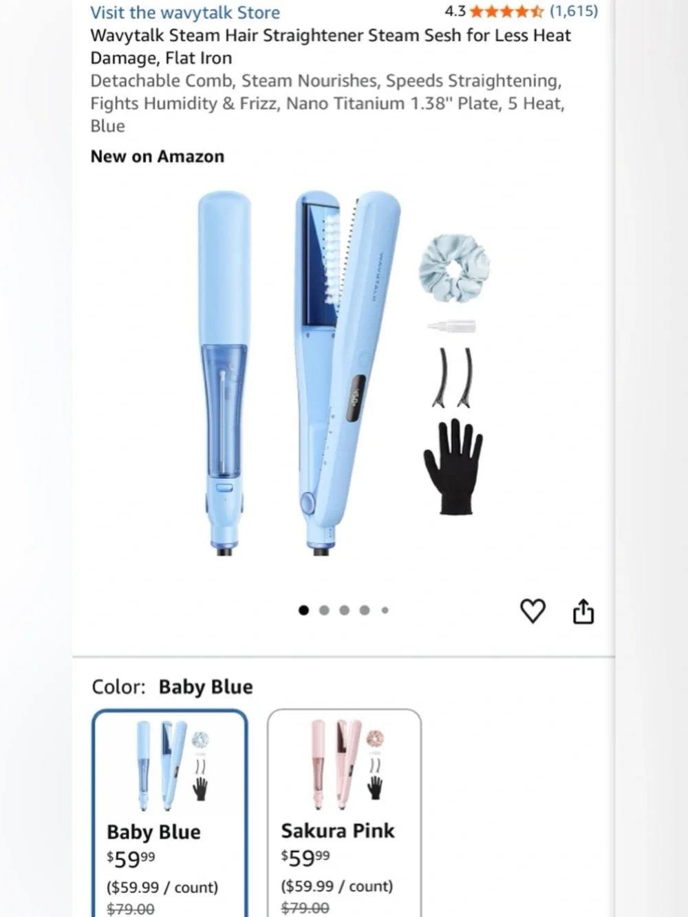 Wavytalk Steam Hair Straightener Steam-Powered Nano Titanium Flat Iron